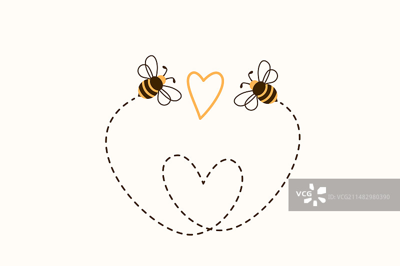 两只蜜蜂在路上相遇了图片素材