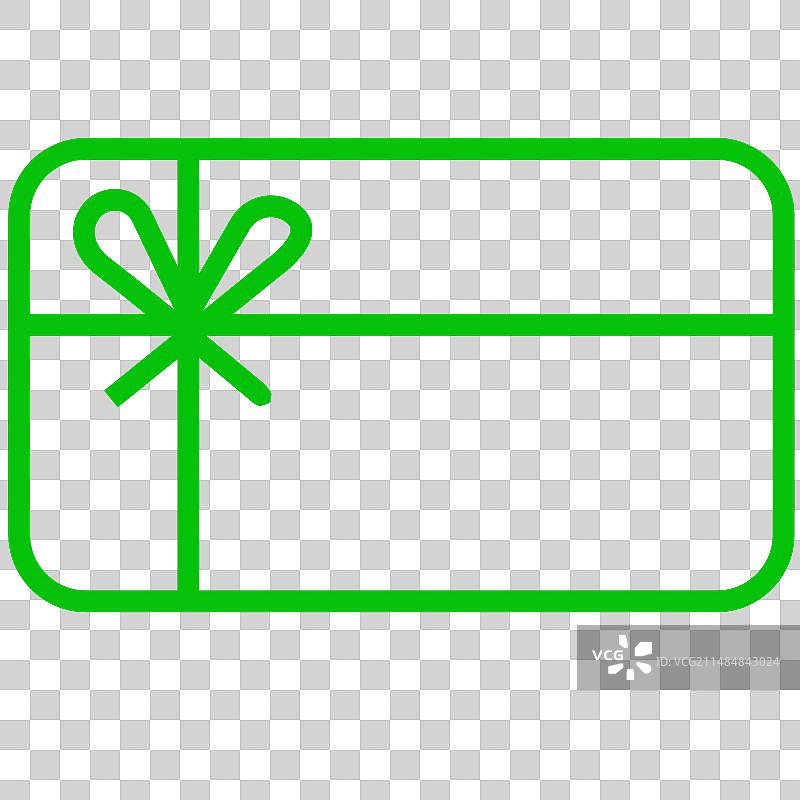 礼品卡绿色线条图标轮廓标志图片素材