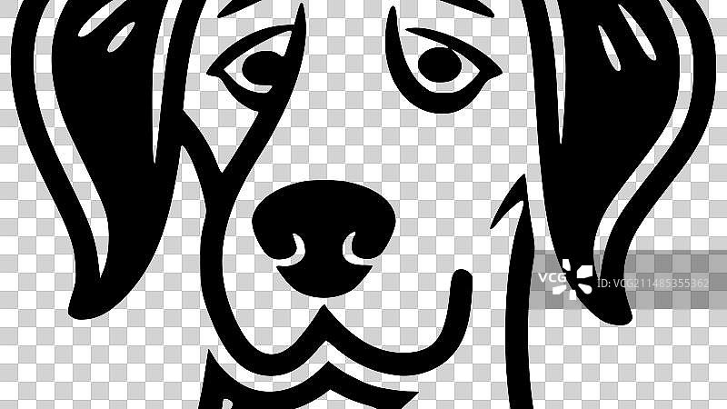 斑点狗-黑色和白色孤立的图标图片素材