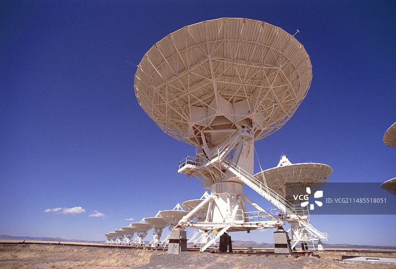 VLA射电望远镜的碟形天线，NM，美国图片素材