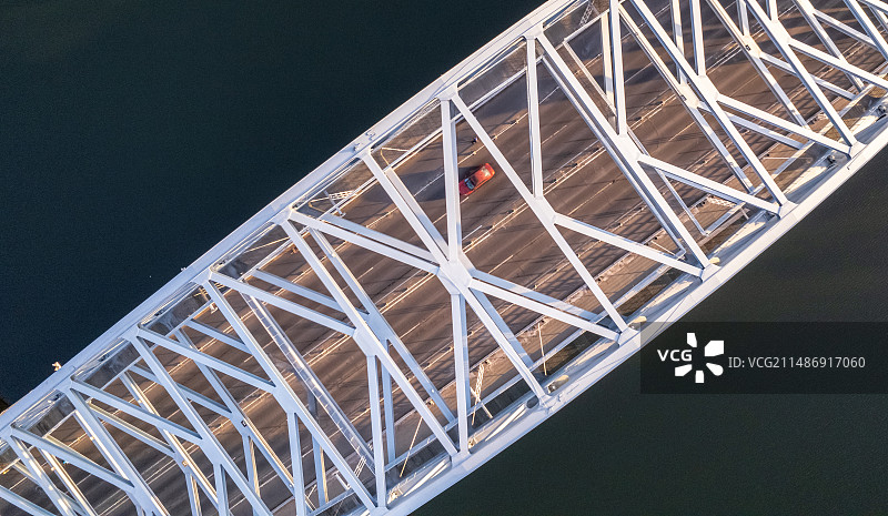 天津海河国泰桥俯拍特写图片素材