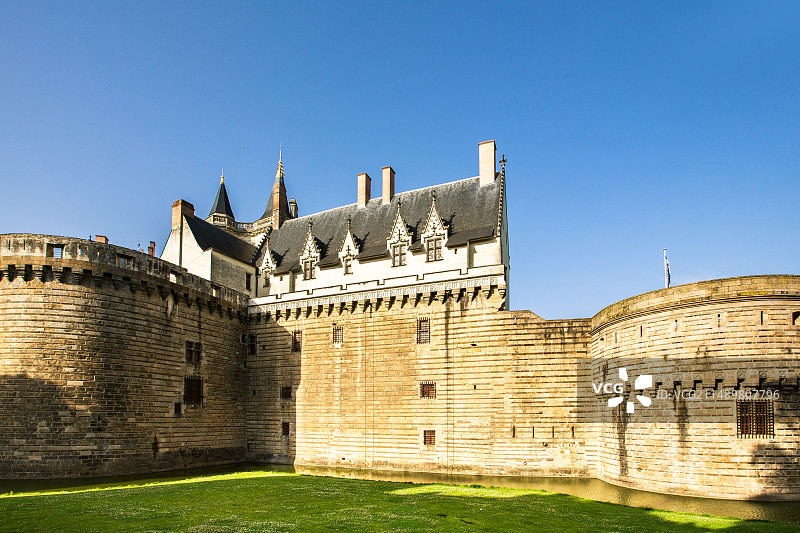 欧洲法国南特市布列塔尼公爵城堡建筑景观图片素材