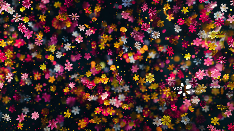 【AI数字艺术】黑暗中生长绽放的花朵背景图图片素材