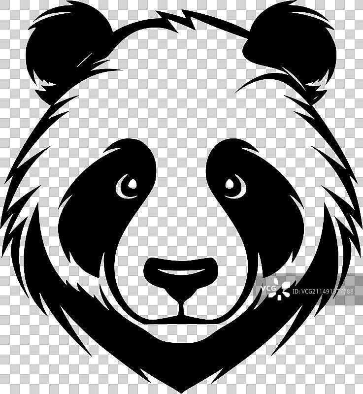熊猫-极简主义和扁平的标志图片素材