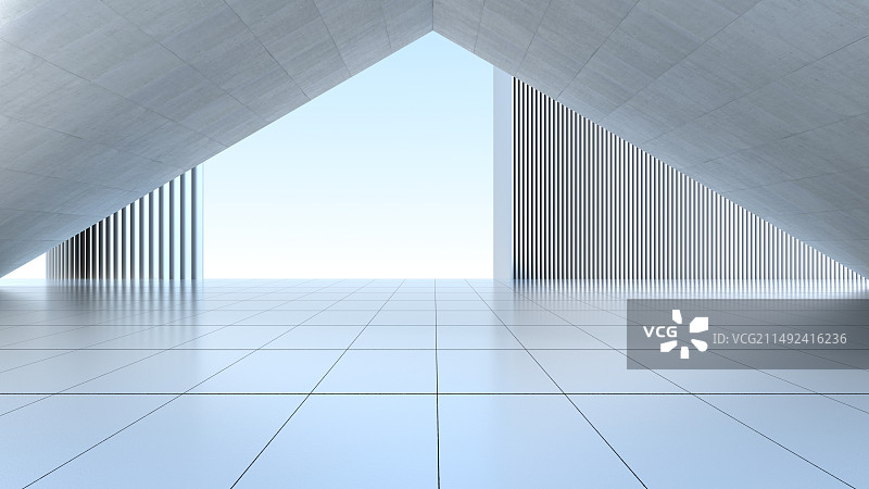 3D现代简约抽象背景空间广场空地背景图图片素材