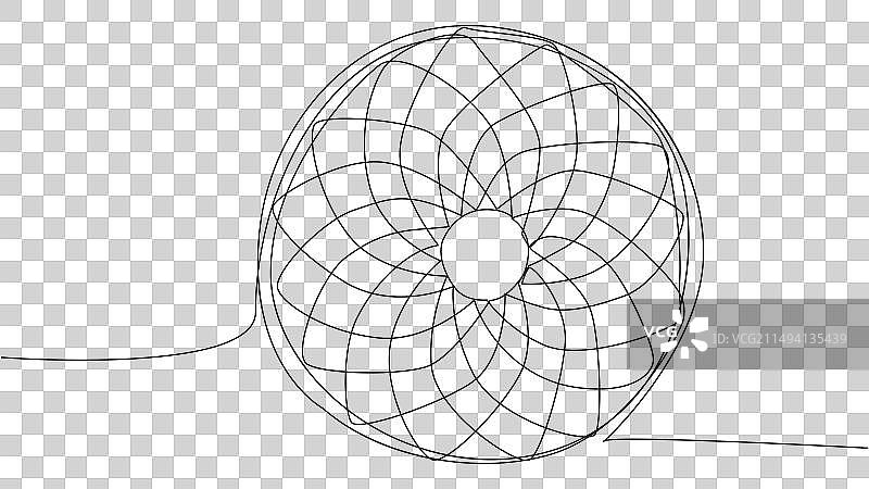 连续画一条圆螺旋线图片素材