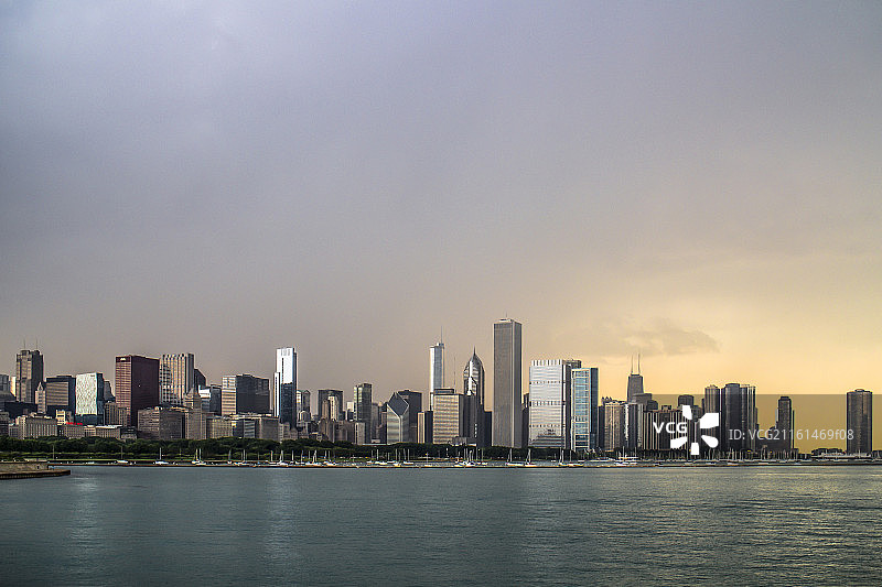 芝加哥天际线风光图片素材