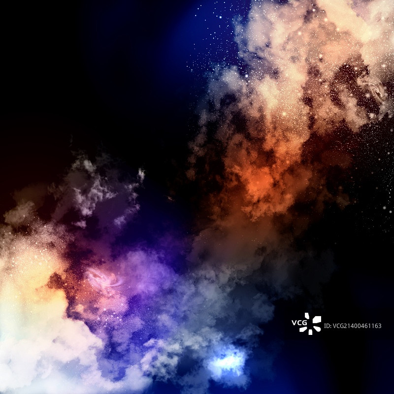 明亮多彩的背景上的宇宙云雾图片素材
