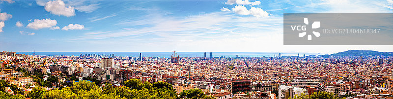 巴塞罗那城市全景图片素材