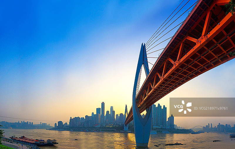 重庆千厮门大桥建筑日景图片素材