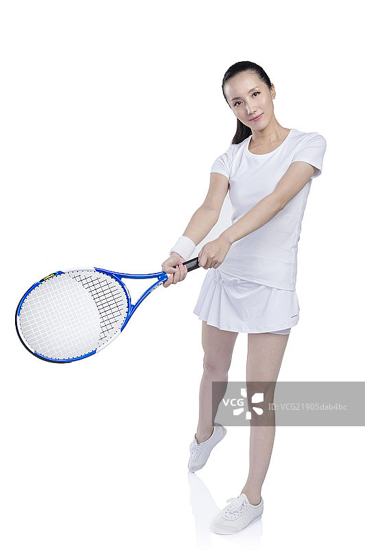拿网球拍的美女图片素材