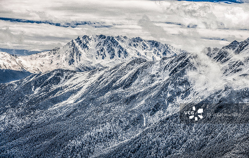 横断山区雪山风光图片素材