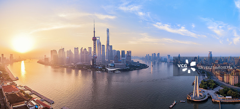 上海日出全景图片素材