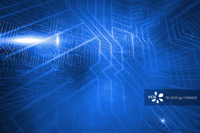 数字生成未来的蓝色电路板图片素材