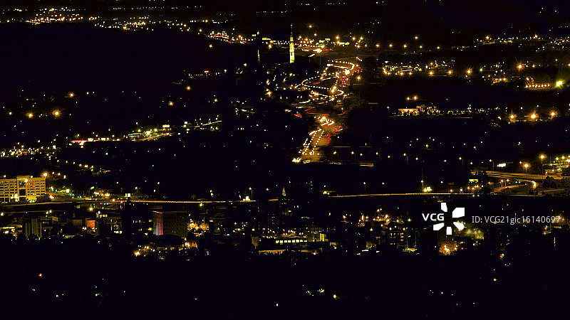 火箭城市夜景图片素材