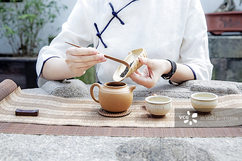 女茶艺师做茶道图片素材