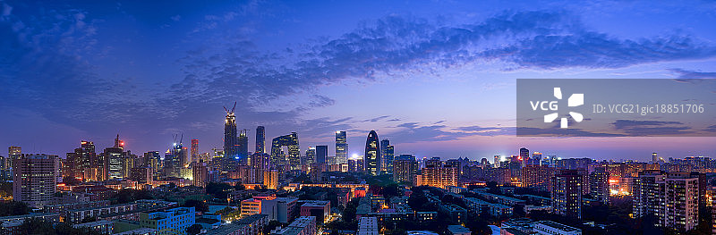 北京CBD夜景全景图片素材