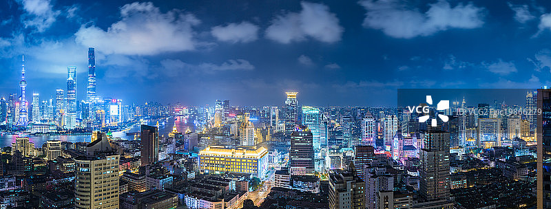 高视角上海城市风光图片素材