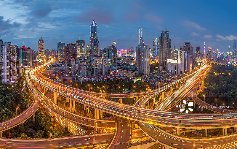 上海高架桥夜景图片素材