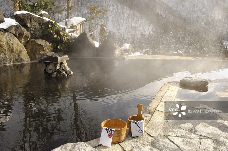 日本温泉，妙子，新泻县图片素材