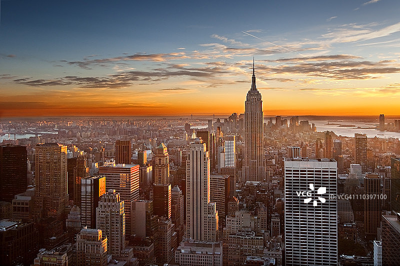 日落在曼哈顿图片素材