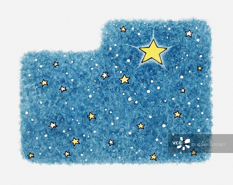 夜空和星星的插图图片素材