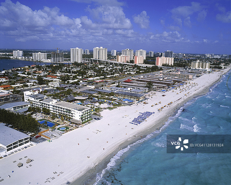 好莱坞海滩鸟瞰图，佛罗里达图片素材