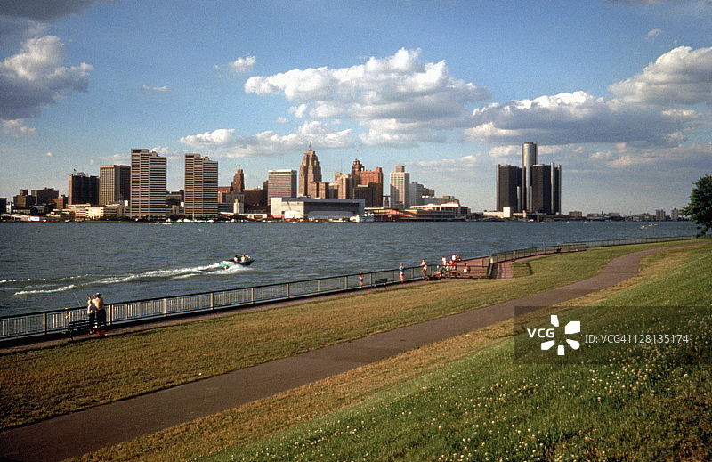 天际线，底特律，密歇根州，USCT195图片素材