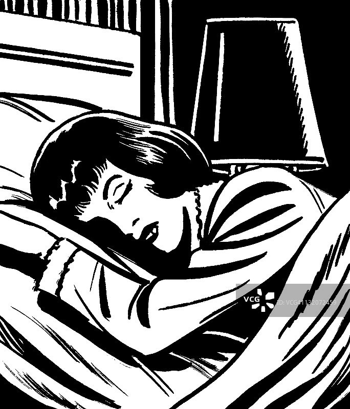 黑头发女人睡觉图片素材
