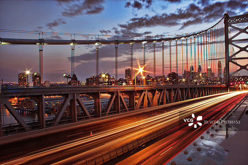 Ben Franklin桥，宾夕法尼亚州费城图片素材