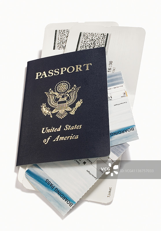 护照及登机牌图片素材