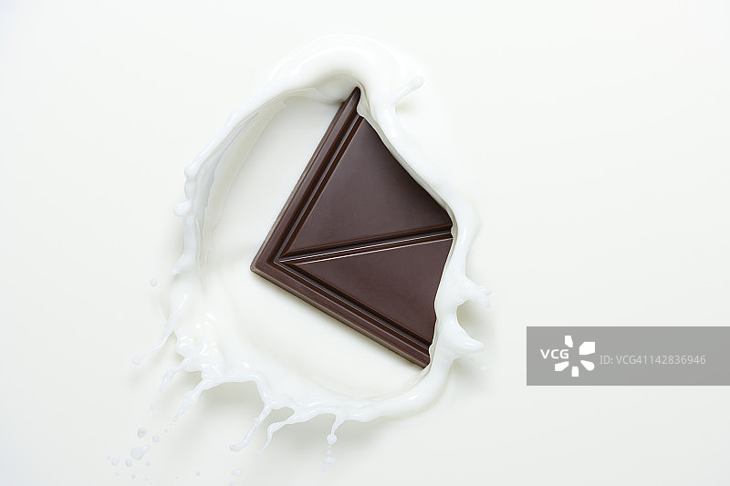 巧克力溅到牛奶里图片素材