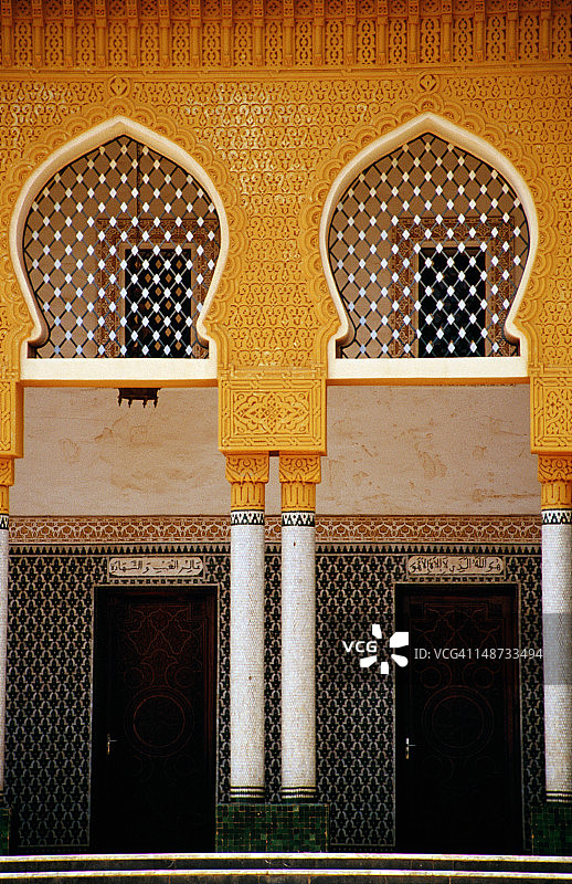 大清真寺的立面装饰细节。图片素材