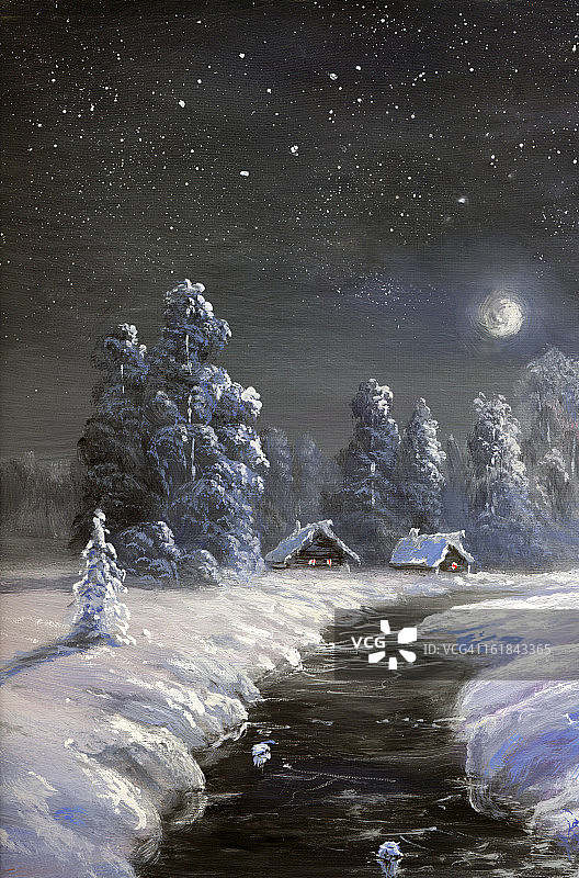 星光的冬夜图片素材