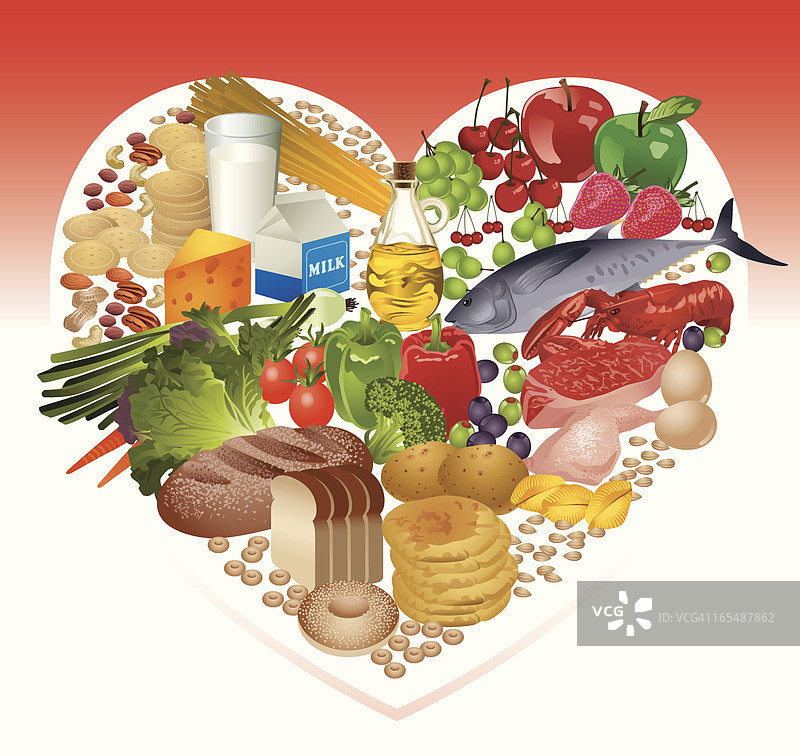 心脏形状的健康食物图片素材