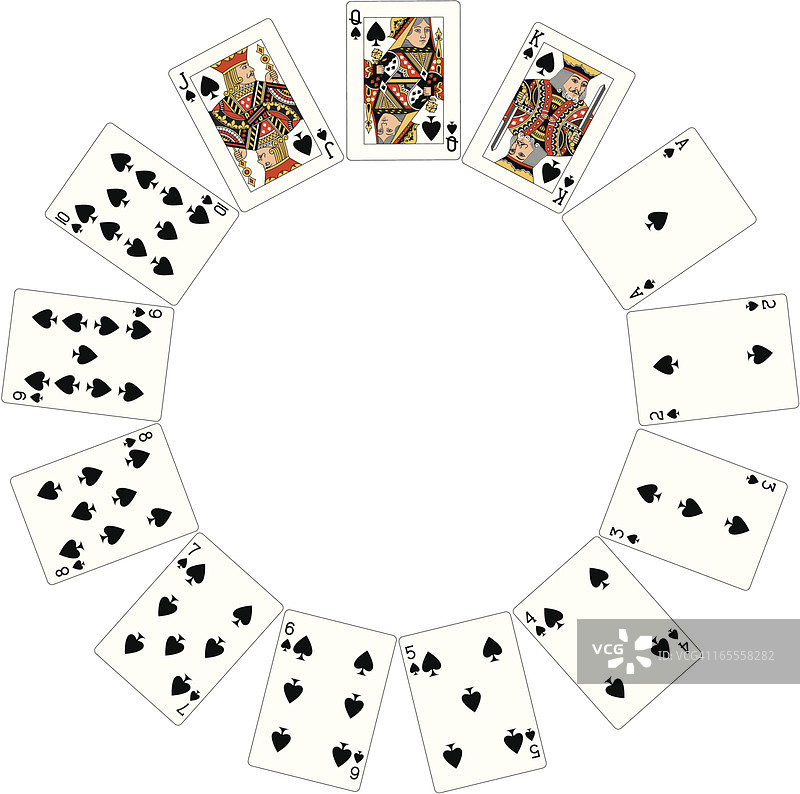 黑桃套两圈扑克牌图片素材