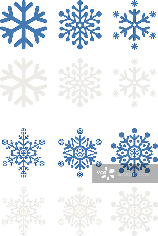 雪花图标设置在蓝色图片素材
