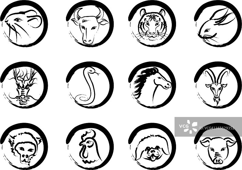 中国占星术的标志在圆圈图片素材