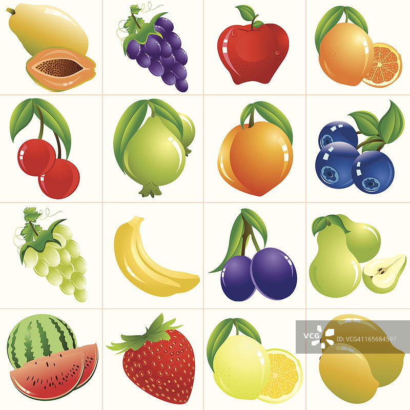 彩色水果/图标设置图片素材