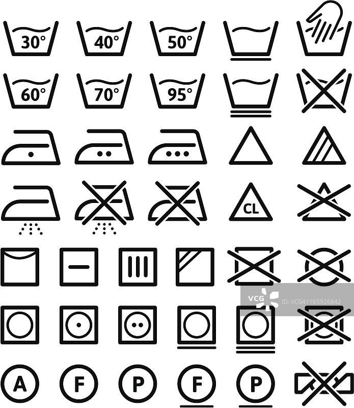 洗衣护理符号图片素材