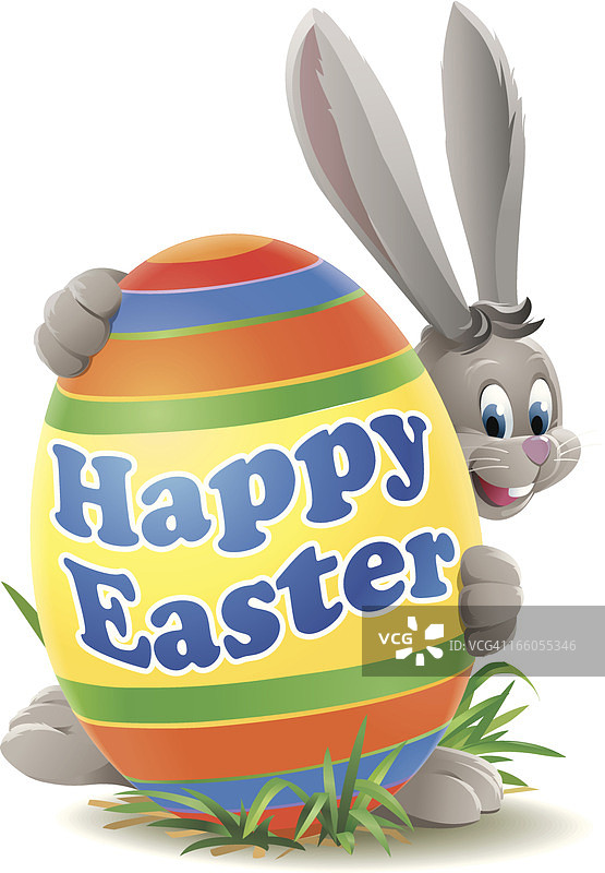 带蛋的复活节兔子图片素材