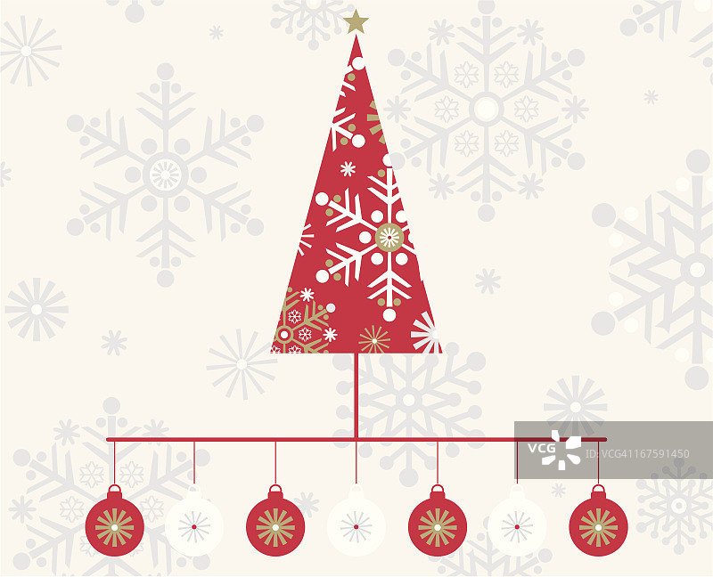 斯堪的纳维亚风格的圣诞树和装饰品图片素材