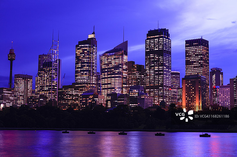 特写-日落时分的悉尼CBD图片素材