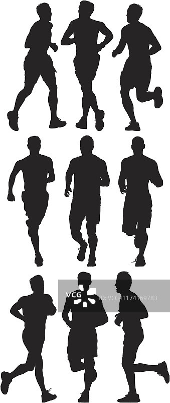 运动员跑步的剪影图片素材