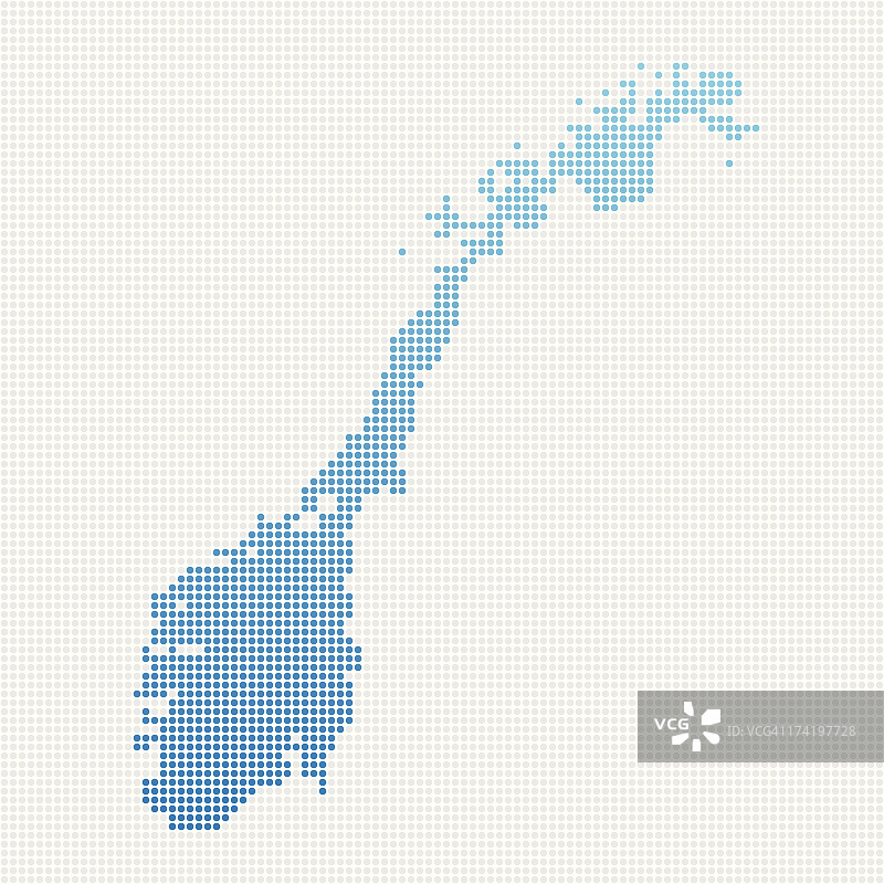 挪威地图蓝点模式图片素材