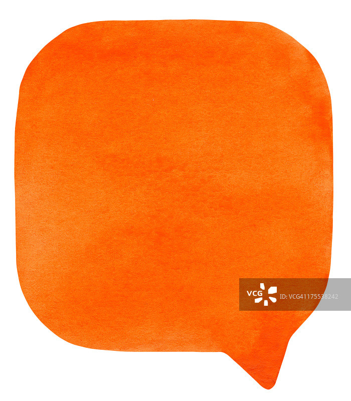 橙色水彩语音泡泡图片素材