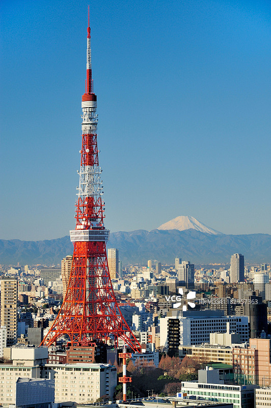 东京塔和富士山图片素材