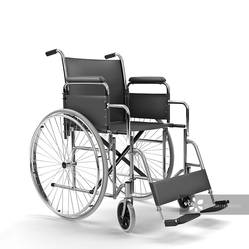 白色背景的黑色轮椅(XXXL)图片素材