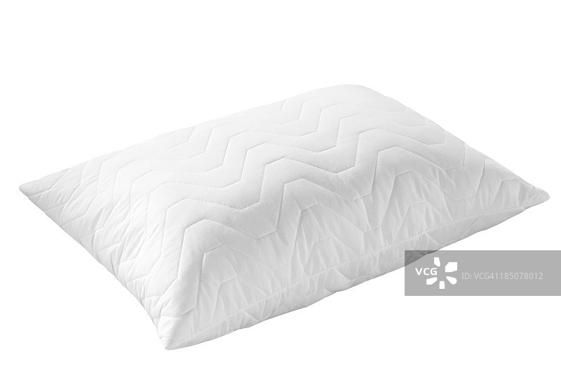 白色纹理枕头与波浪图案在白色的背景图片素材