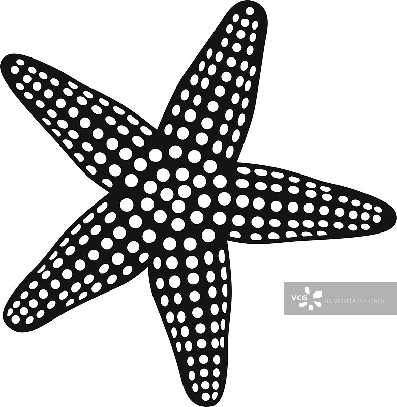 矢量海星图标在黑色和白色图片素材
